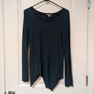 Anthropologie Bordeaux dark teal zig zag hem scoop neck sweater